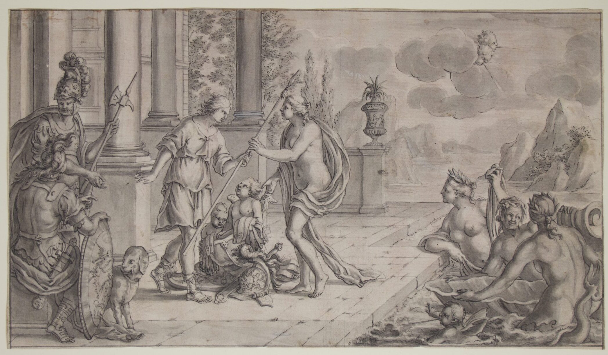 Abraham Drentwett II (1647-1729), Thetis Presenting Arms to Achilles. Before 1714